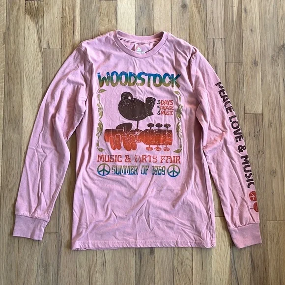 Woodstock Tops Woodstock Music Festival Pink Shirt Poshmark